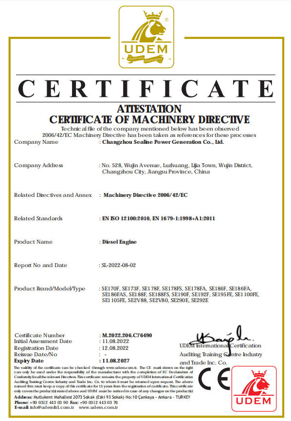 CE Standard Compliance Certificate